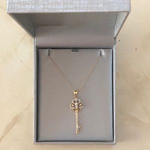 Gold  and Diamond Key Necklace from Zales